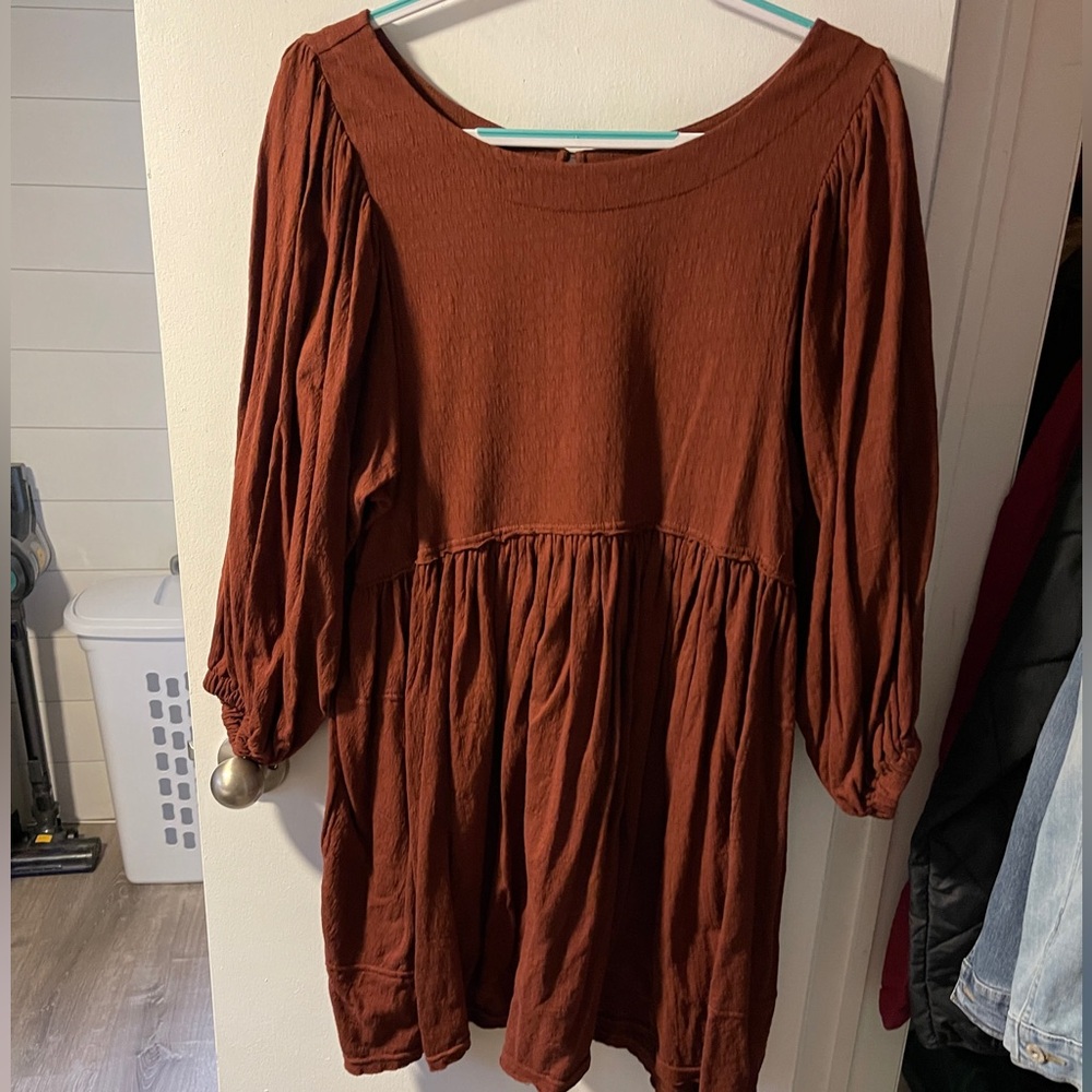 Free Prople “Get Obsessed Babydoll Dress”
Color: Red Jasper